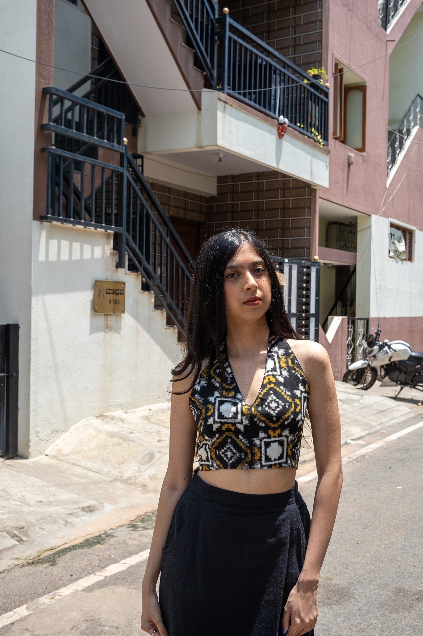 RANGOLI REVERSIBLE HALTER TIE-UP TOP
