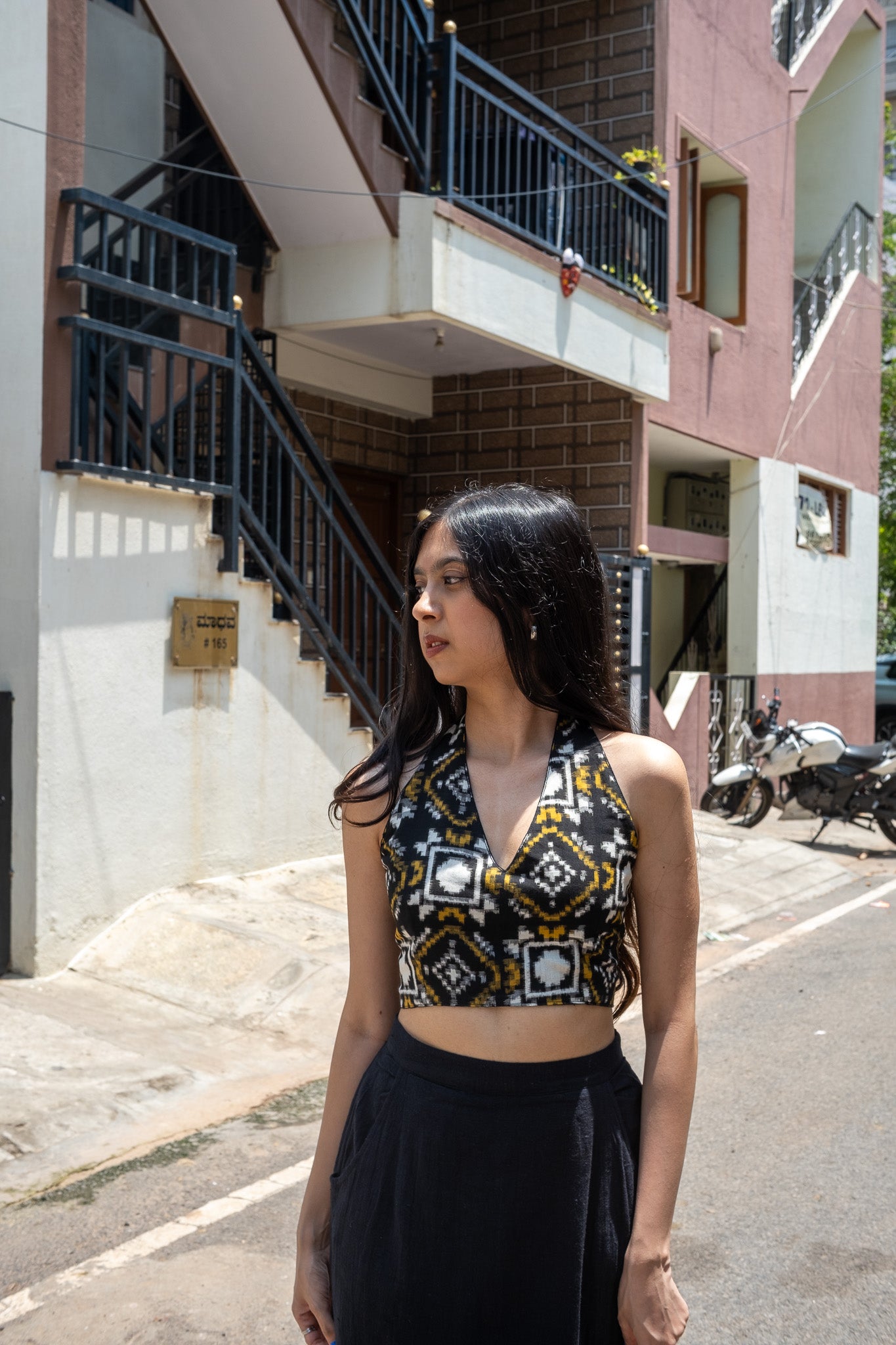 RANGOLI REVERSIBLE HALTER TIE-UP TOP